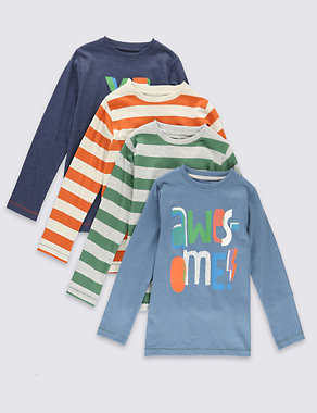 4 Pack Cotton Rich Assorted T-Shirt (1-7 Years) Image 2 of 7
