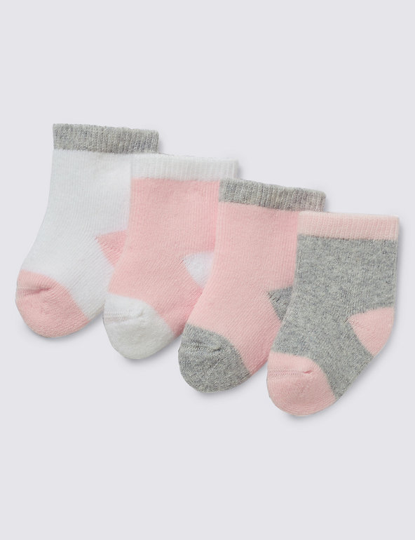 4 Pack Cotton Rich StaySoft™ Colour Block Socks Image 1 of 1