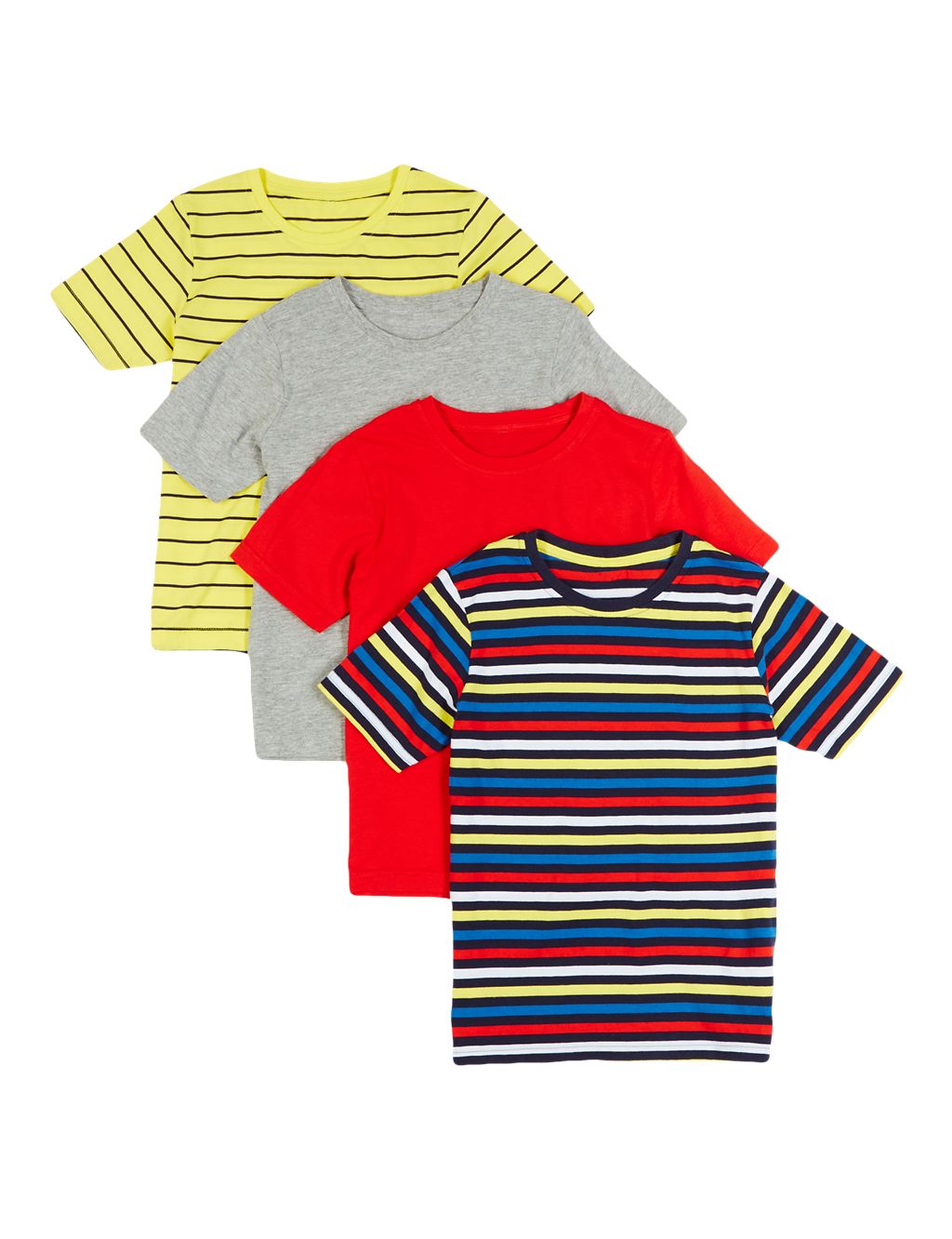 4 Pack Pure Cotton Assorted T-Shirts (1-7 Years) 1 of 9