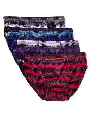 4 Pack Pure Cotton Cool & Fresh™ Ombre Striped Slips Image 2 of 3