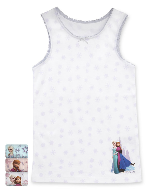 4 Pack Pure Cotton Disney Frozen Vest & Briefs Set (2-7 Years) Image 1 of 2