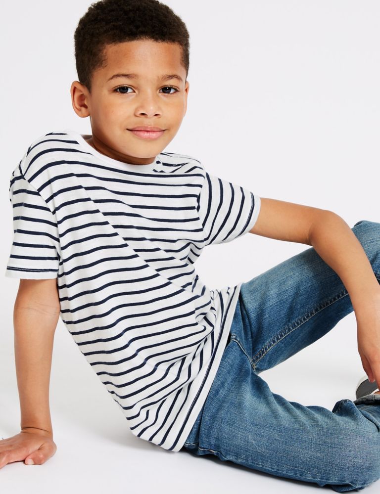 4 Pack Pure Cotton Striped T-Shirts (3-16 Years) 5 of 6