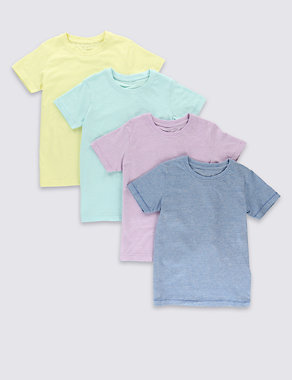 4 Pack Pure Cotton T-Shirts (1-7 Years) Image 2 of 9