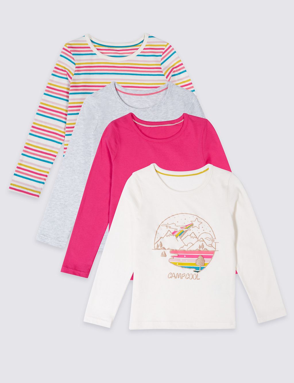 4 Pack Pure Cotton Tops (3 Months - 7 Years) 3 of 8
