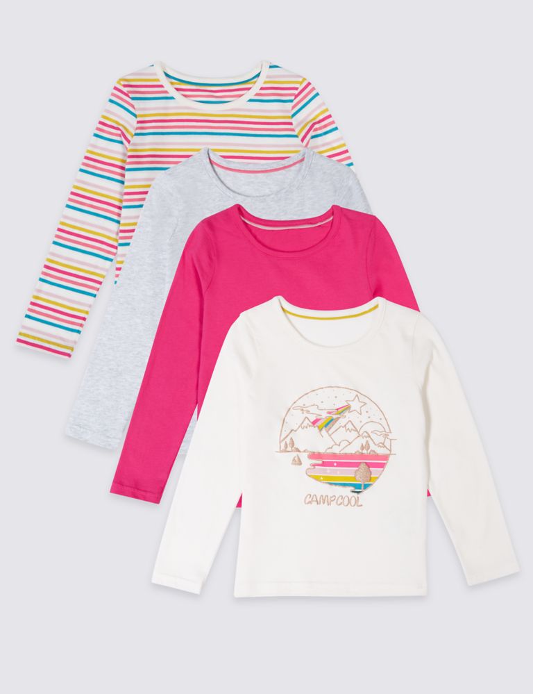 4 Pack Pure Cotton Tops (3 Months - 7 Years) 2 of 8