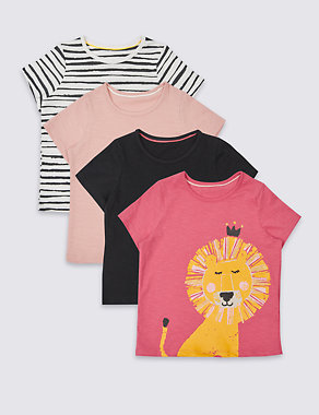 4 Pack Pure Cotton Tops with StayNEW™ (3 Months - 5 Years) Image 2 of 6