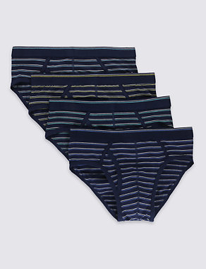4 Pack Stretch Striped Briefs Image 2 of 3