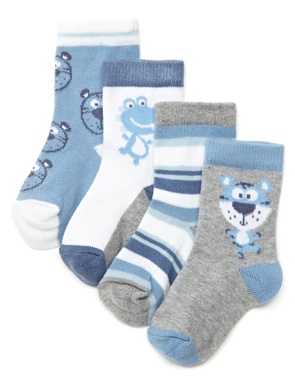 4 Pairs of Animal Print Socks Image 1 of 1