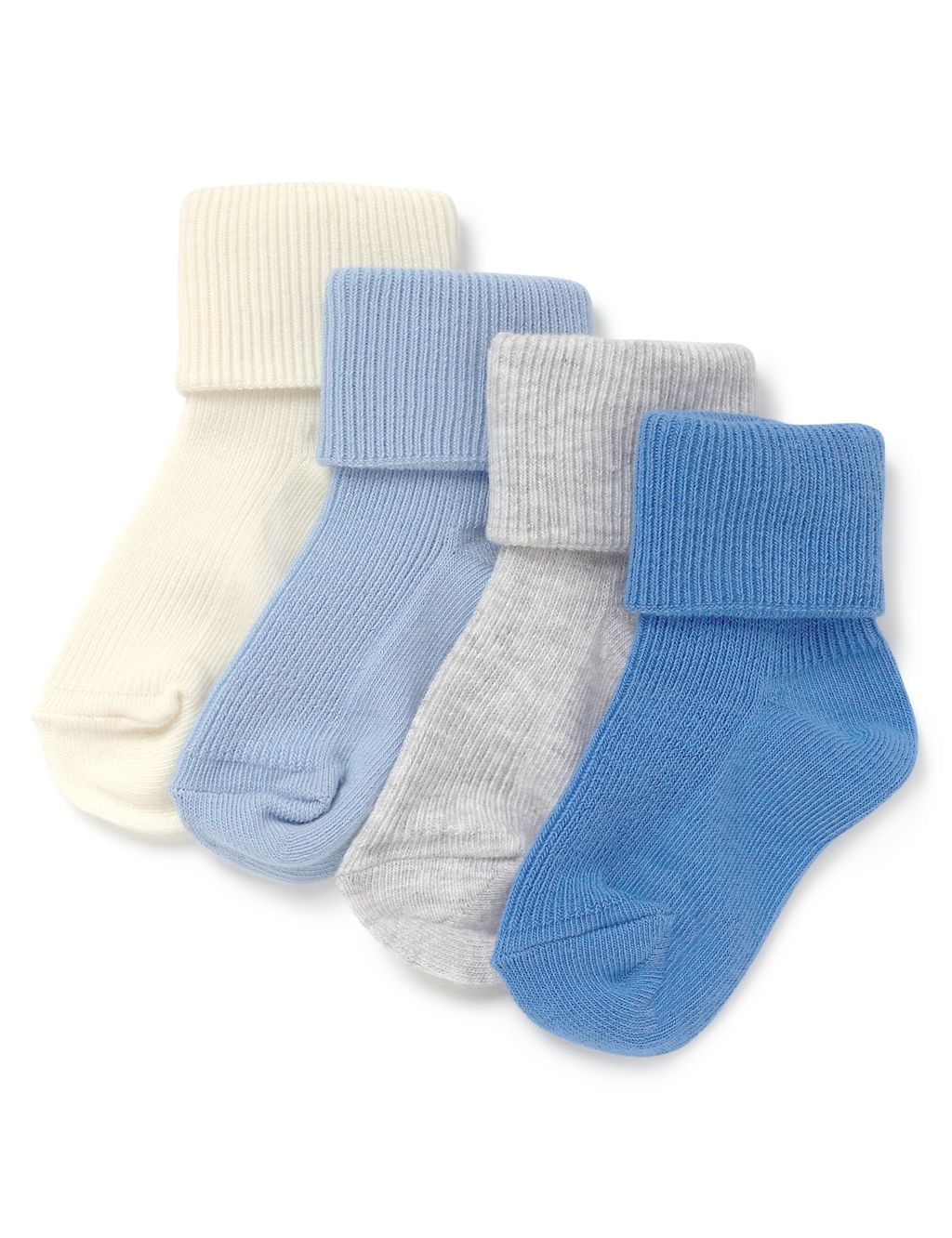 4 Pairs of Cotton Rich Assorted Baby Socks 1 of 1