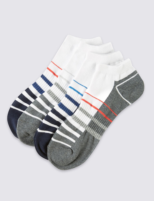 4 Pairs of Cotton Rich Cool & Fresh™ Sports Trainer Liners Image 1 of 2