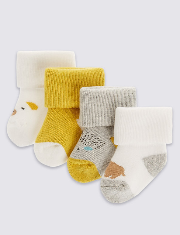 4 Pairs of Cotton Rich StaySoft™ Socks Image 1 of 2