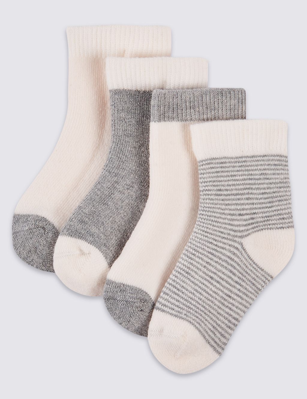 4 Pairs of Designed Socks (0-12 Months) 1 of 2