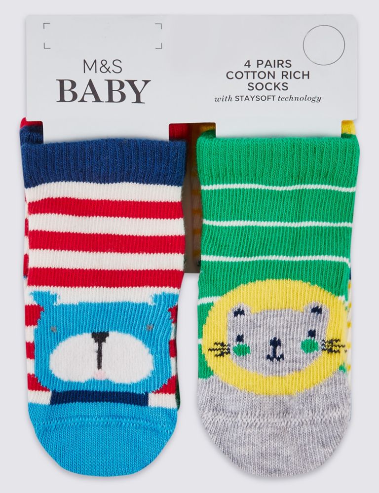 4 Pairs of Designed Socks (0-24 Months) 2 of 2