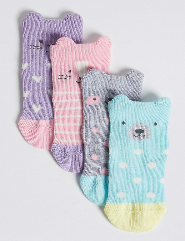 4 Pairs of Novelty Baby Socks Image 1 of 2