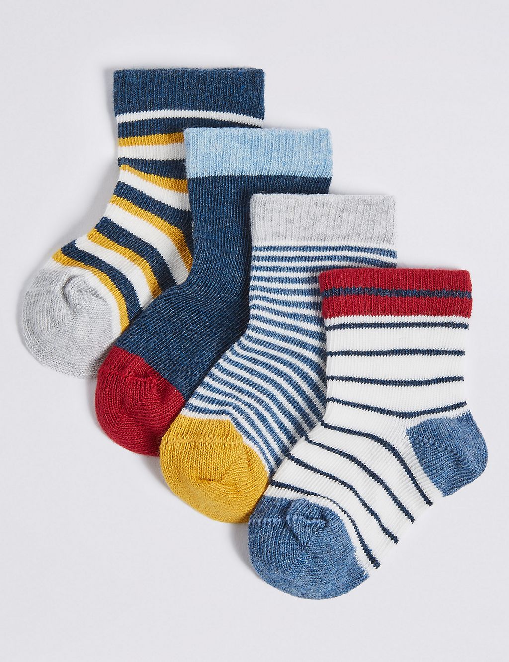 4 Pairs of Striped Socks with StaySoft™ 1 of 2