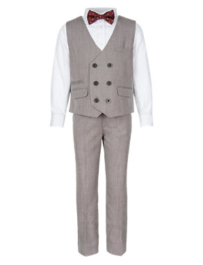 4 Piece Waistcoat, Shirt, Bow Tie & Trousers Outfit (1-7 Years) Image 2 of 5