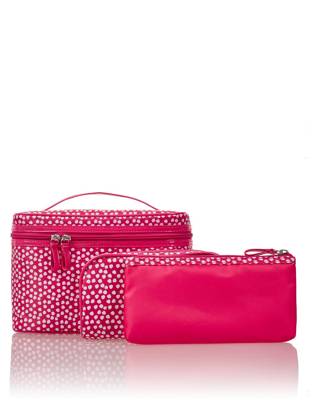 4 Pink Spot Cosmetic Bag Set 2 of 2