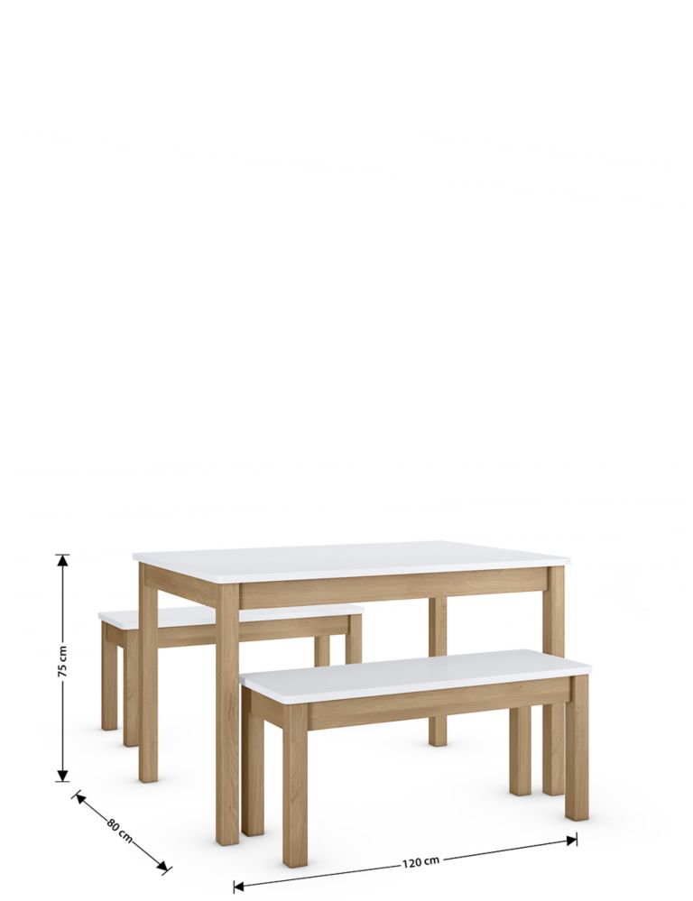 4 Seater Dining Table with Benches 6 of 7