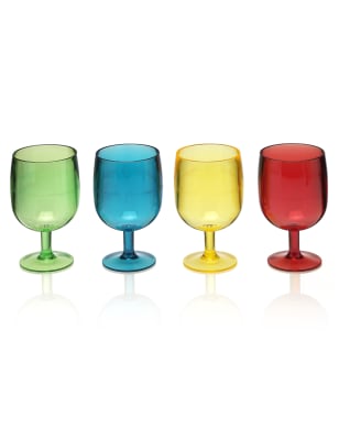 4 Stacking Acrylic Wine Glasses M&S