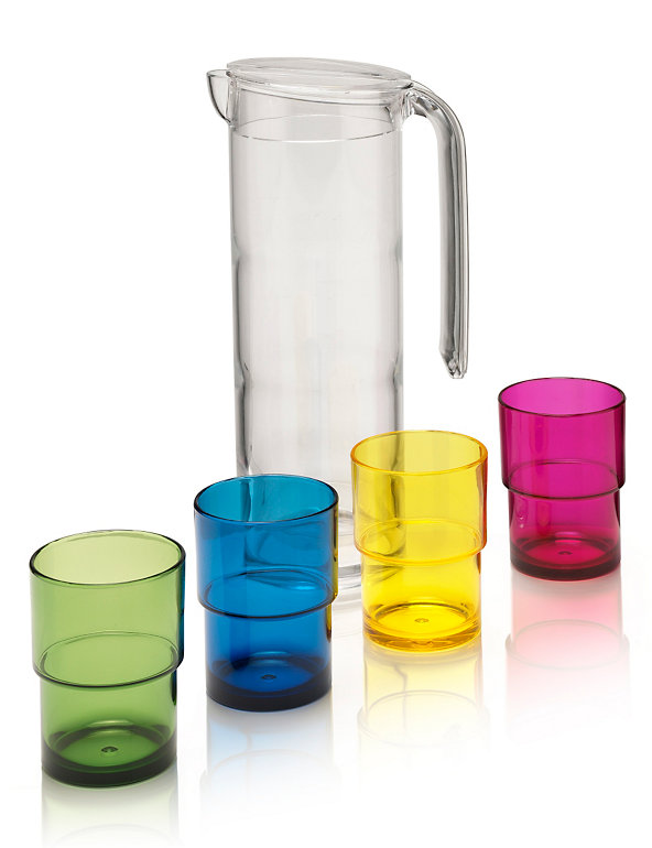 4 Stacking Tumblers and Jug Image 1 of 2