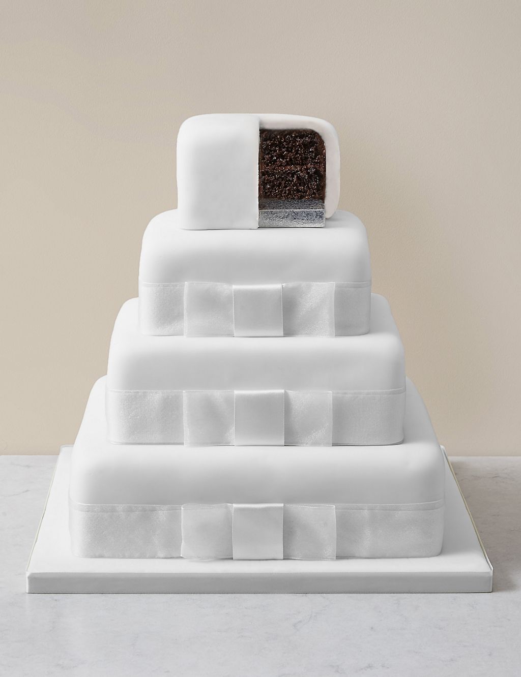 4 Tier Elegant Wedding Cake – Assorted Flavours with Chocolate (Serves 200) Last order date 26th March 2 of 7