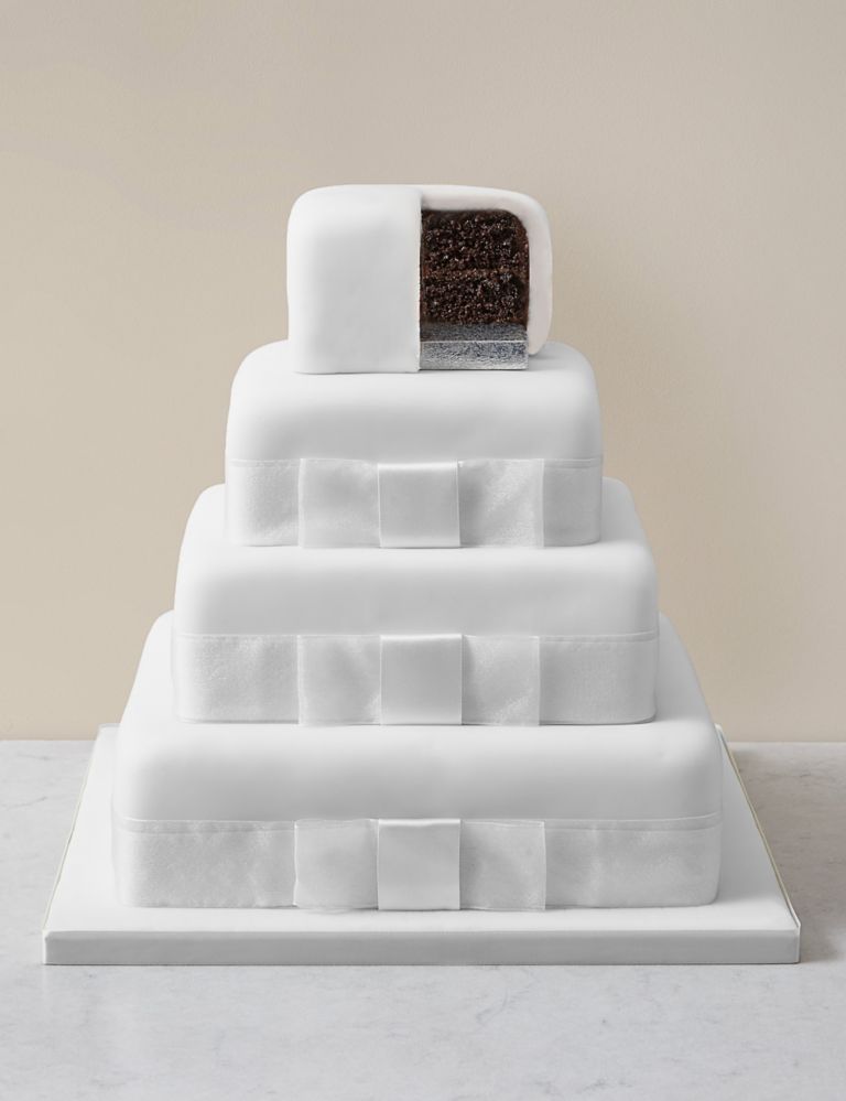4 Tier Elegant Wedding Cake – Assorted Flavours with Chocolate (Serves 200) Last order date 26th March 3 of 7