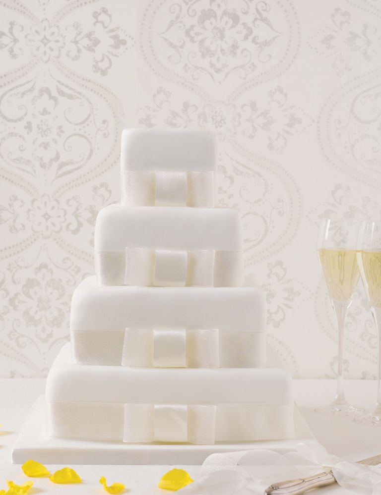 4 Tier Elegant Wedding Cake - Chocolate (Serves 190) Last order date 26th March 2 of 5