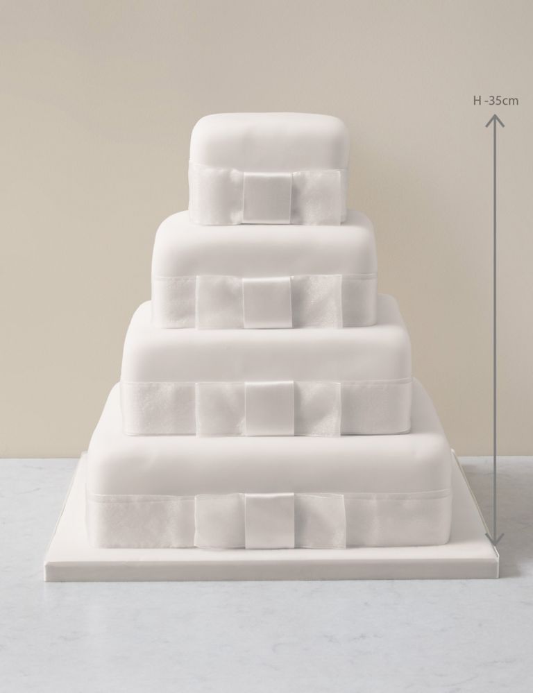 4 Tier Elegant Wedding Cake - Sponge (Serves 190) Last order date 26th March 5 of 6