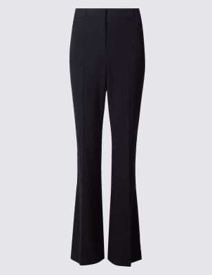 Buy Black Bootcut Trousers With Stretch - 8R, Trousers