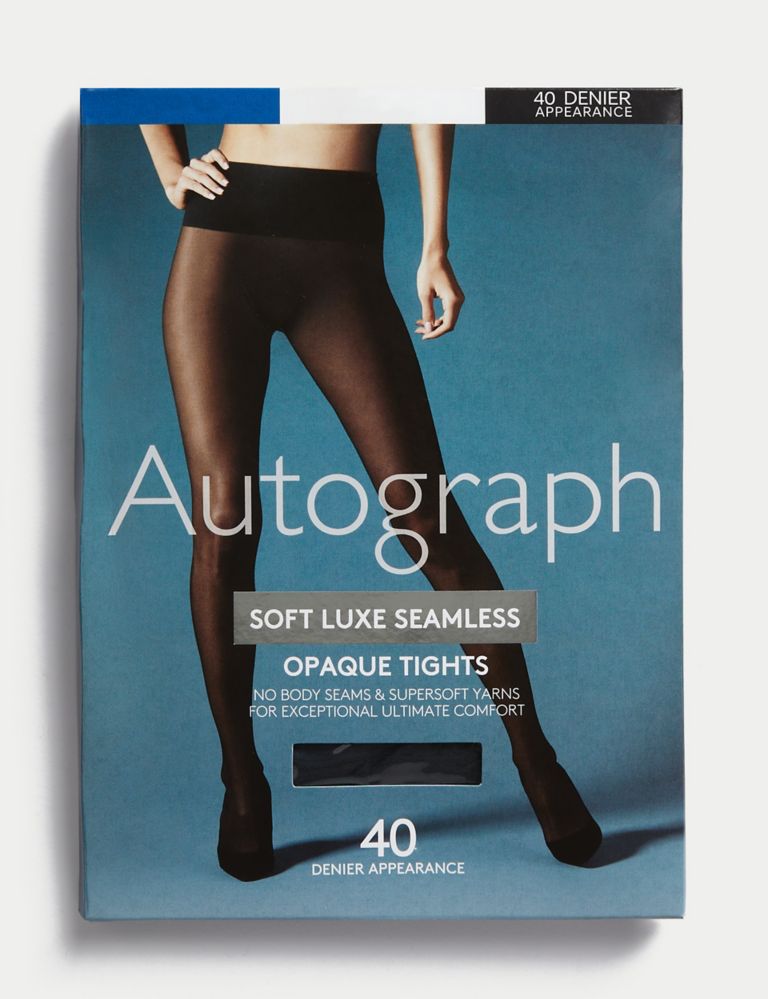 40 Denier Soft Luxe Seamless Opaque Tights 1 of 3