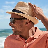 Man wearing summer hat
