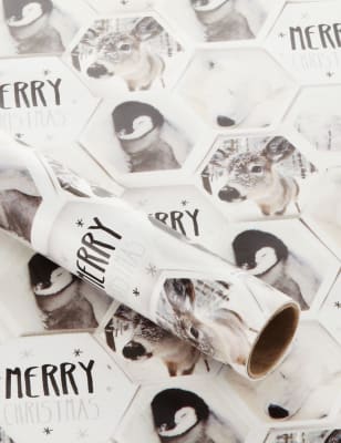4m Cute Animal Roll Wrapping Paper M&S