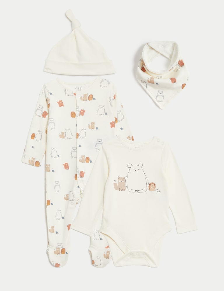4pc Pure Cotton Animal Starter Set M S Collection M S