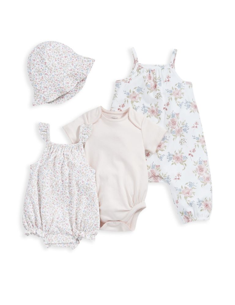 4pc Pure Cotton Floral Starter Set (0-9 Mths) 2 of 6