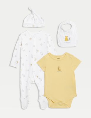 4pc Pure Cotton Outfit (7lbs-1 Yrs) Image 2 of 9