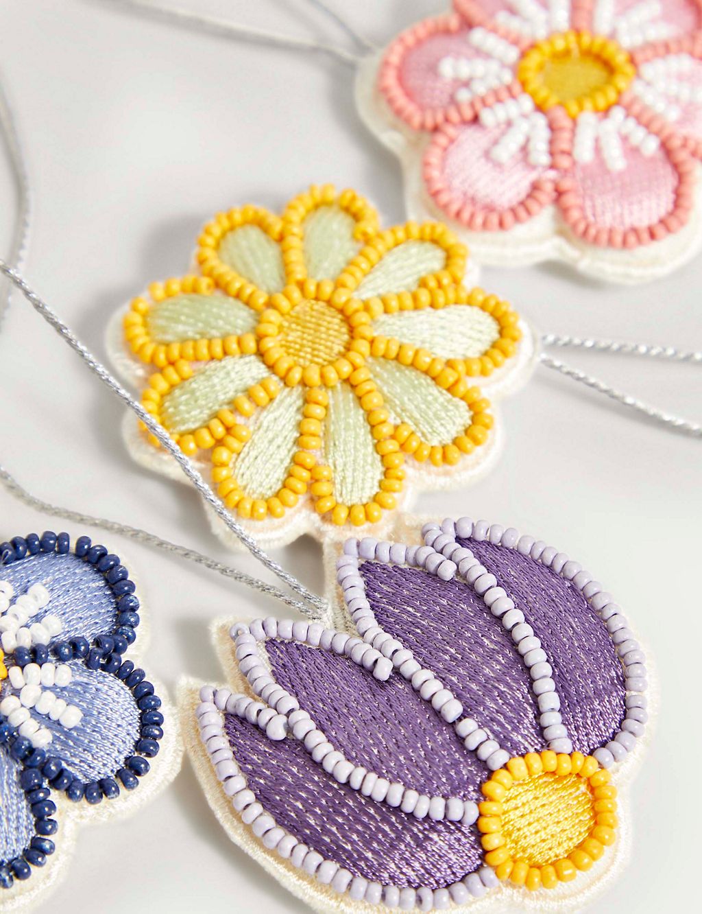 4pk Beaded Hanging Flower Decorations 1 of 4