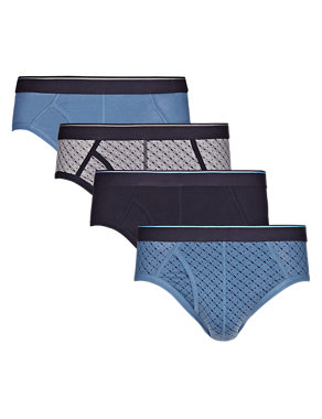 4pk Cool & Fresh™ Stretch Cotton Assorted Briefs with StayNEW™ Image 2 of 4