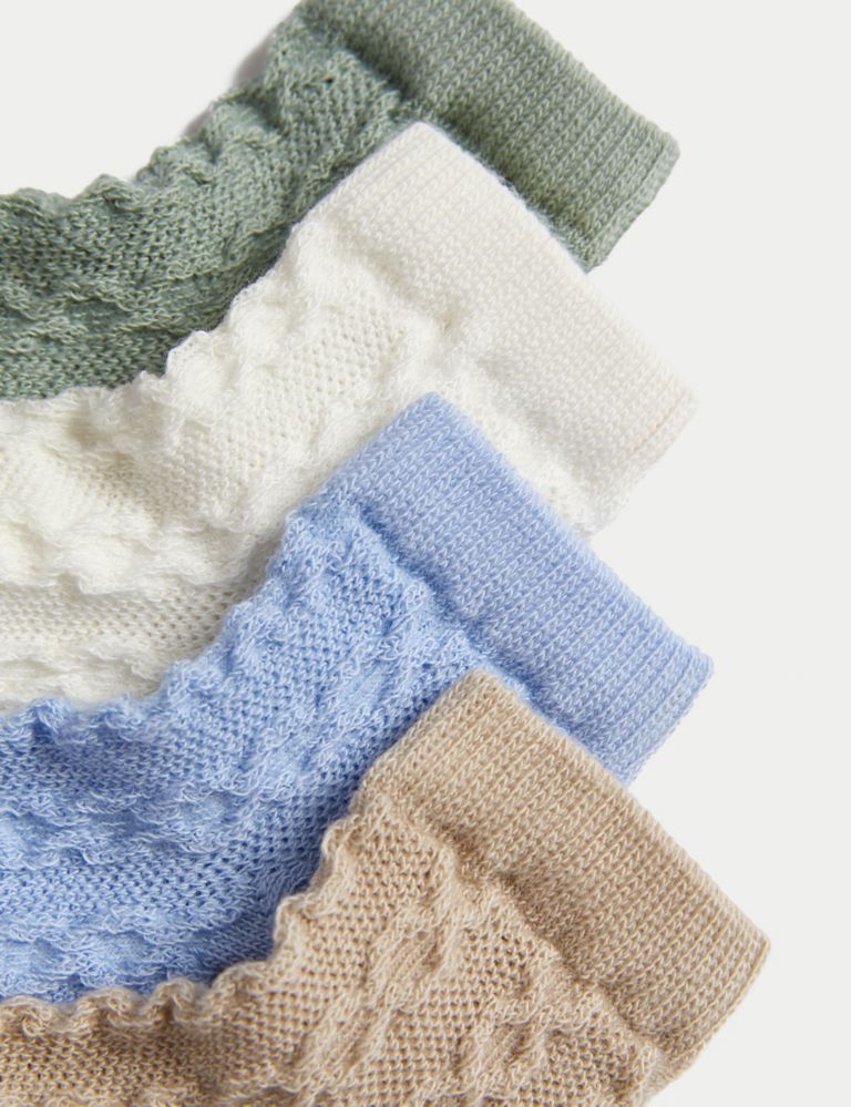 4pk Cotton Rich Cable Knit Socks (0-3 Yrs) 2 of 2