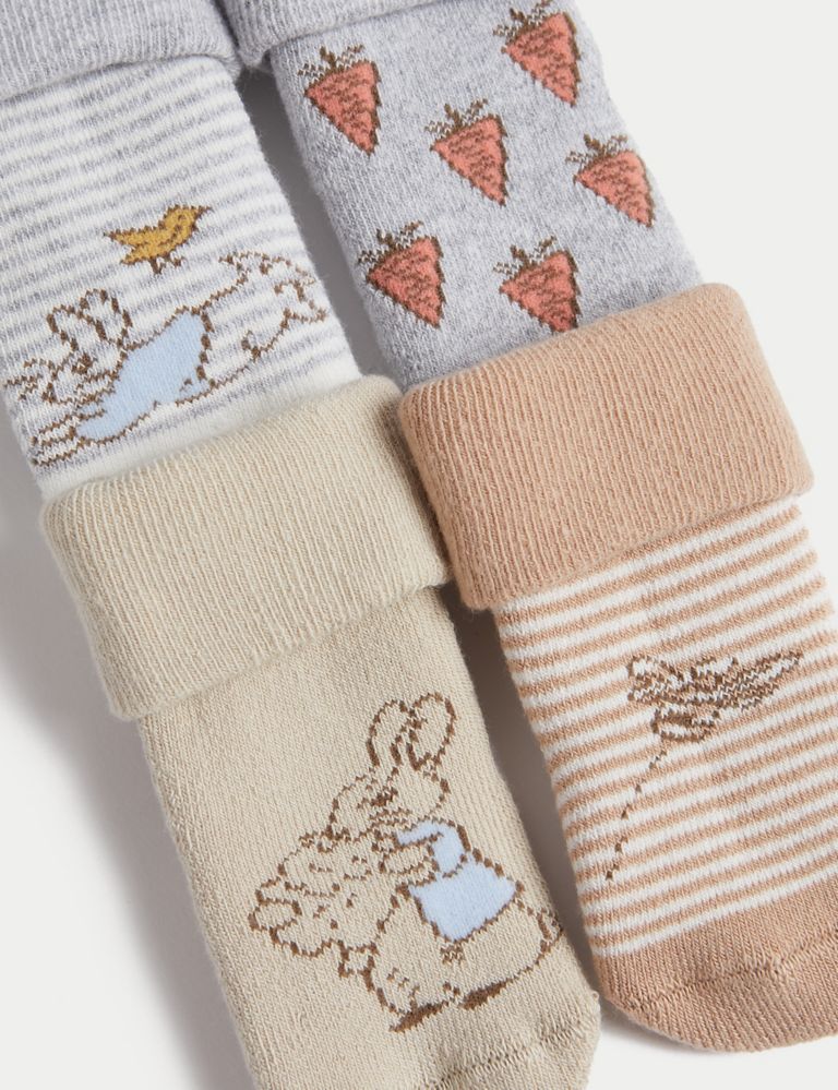 4pk Cotton Rich Peter Rabbit™ Baby Socks (7lbs-12 Mths) 2 of 2