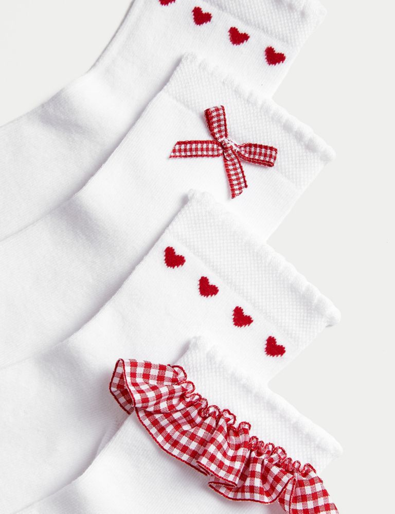 4pk Cotton Rich School Socks (6 Small to 7 Large) 2 of 2