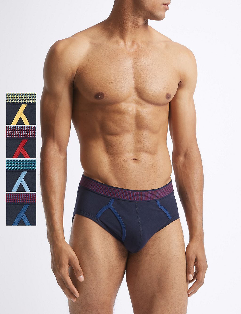 4pk Cotton Rich Striped Briefs with StayNEW™ 3 of 3