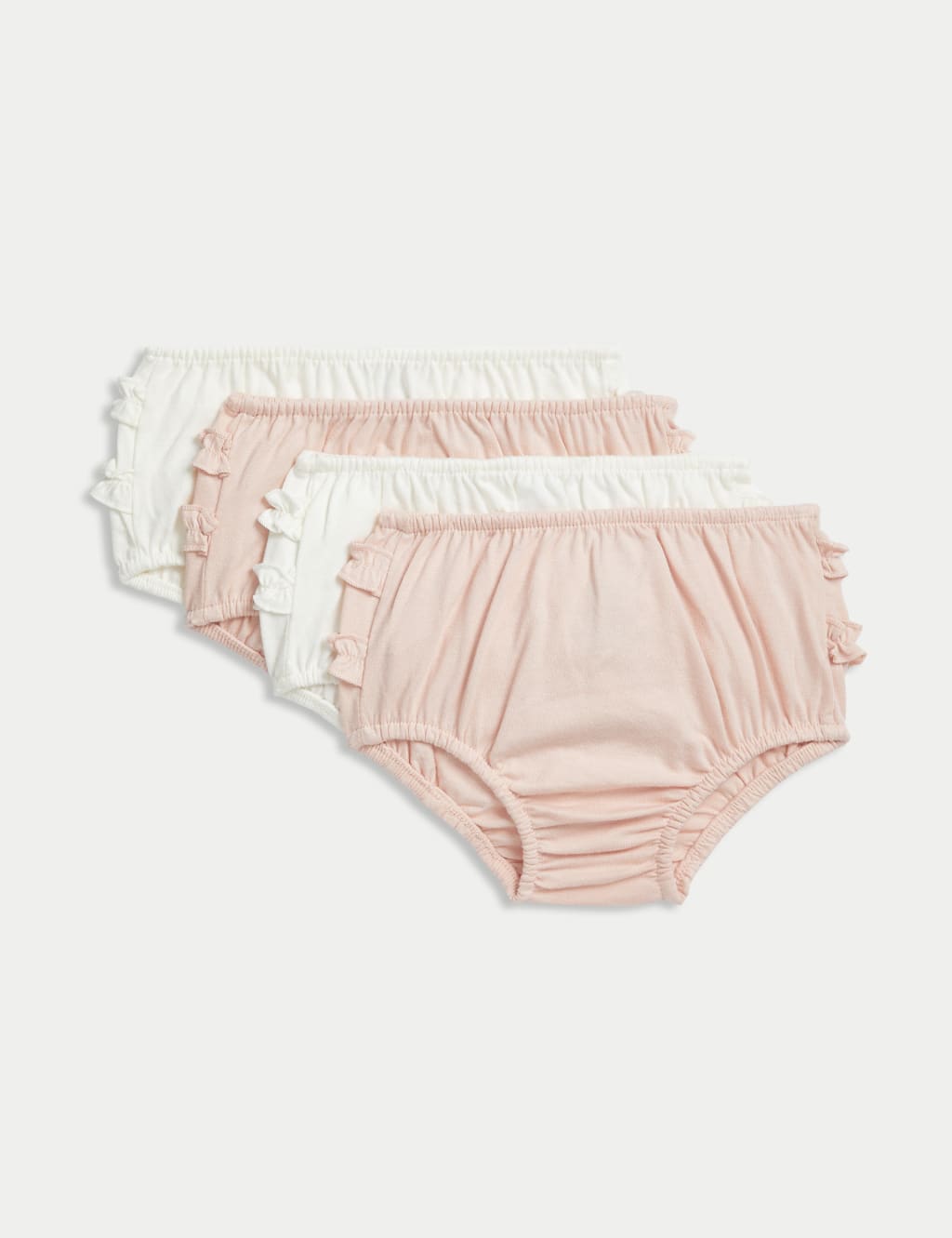 4pk Pure Cotton Frilly Knickers (7lbs-3 Yrs), M&S Collection