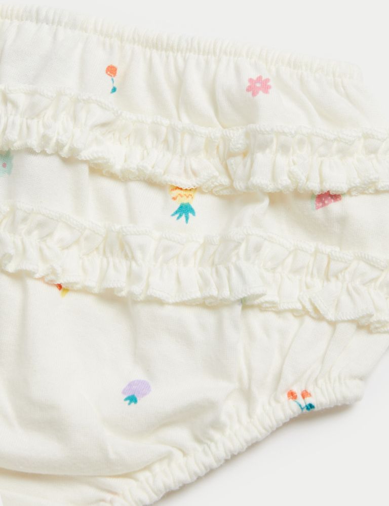 4pk Pure Cotton Fruit & Plain Knickers (7lbs-3 Yrs) 2 of 2