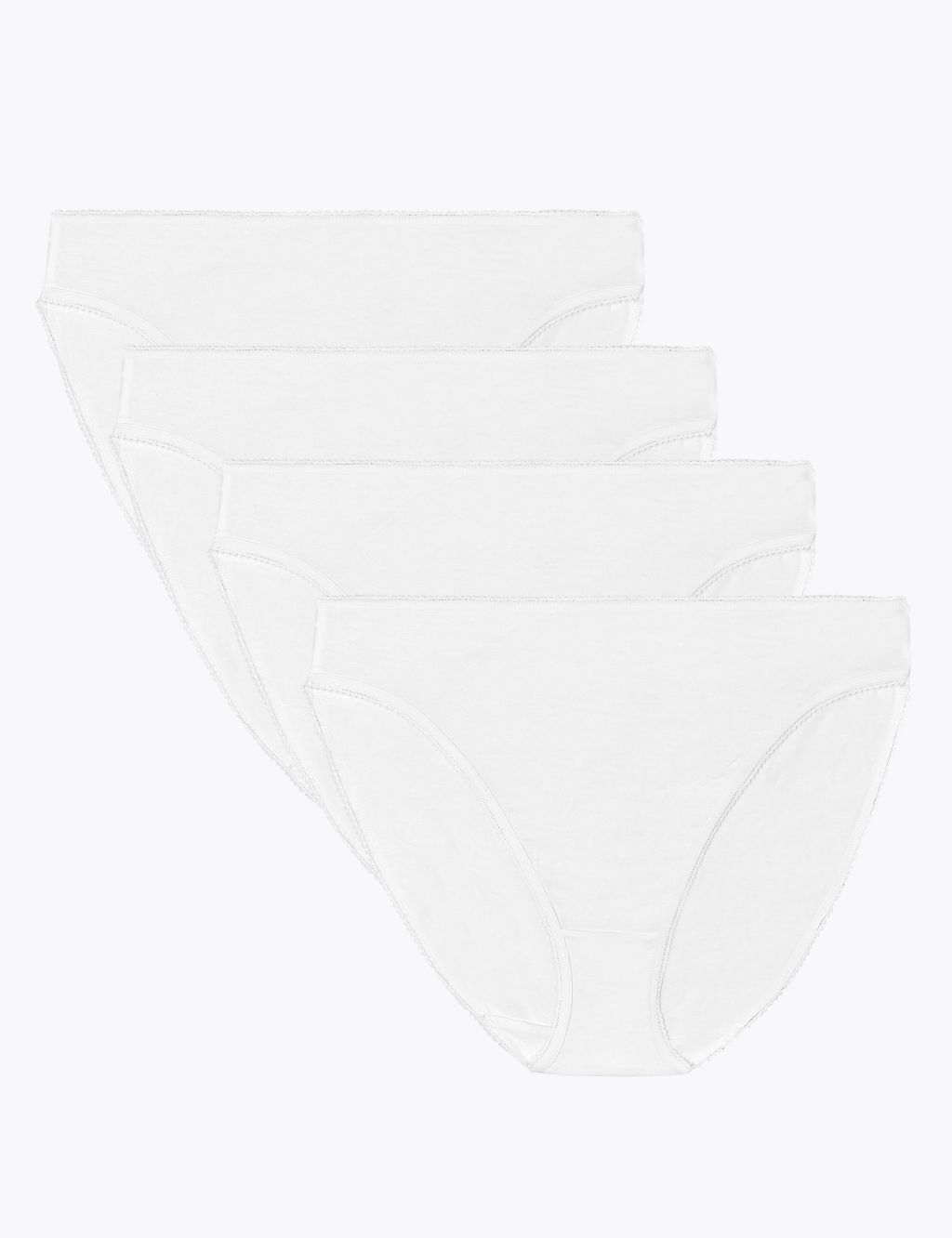4pk Pure Cotton High Leg Knickers 3 of 4