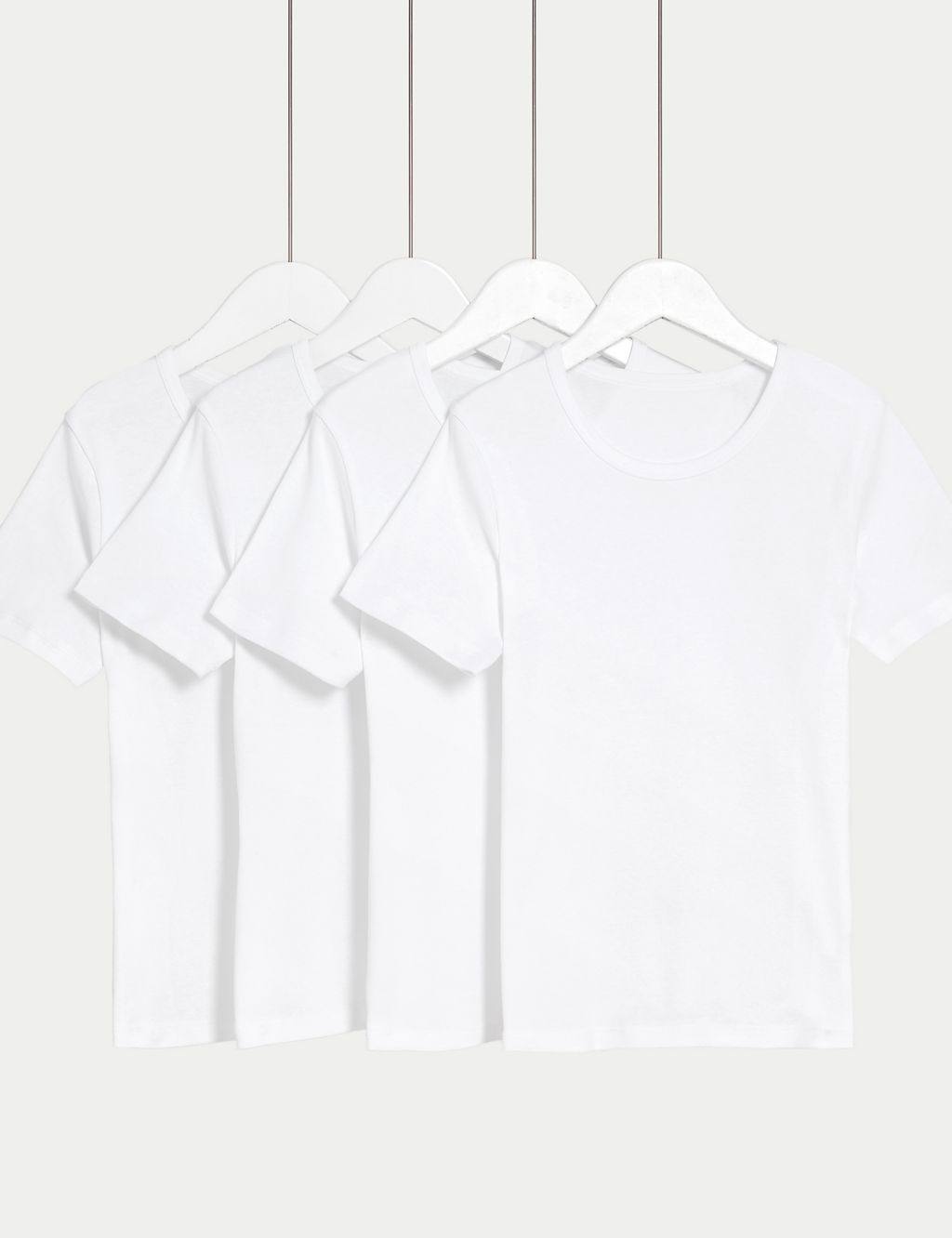 4pk Pure Cotton Short Sleeve Vests (2-14 Yrs) 1 of 1