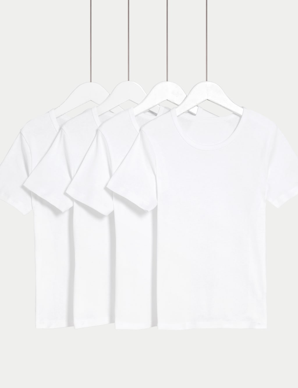 4pk Pure Cotton Short Sleeve Vests (2-14 Yrs) 1 of 1