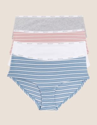 Marks & Spencer Women Clothing Underwear Briefs Shorts 4pk Supima Cotton Rich Low Rise Shorts 