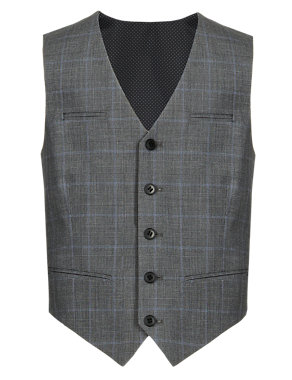 5 Button Checked Waistcoat (5-14 Years) Image 2 of 5