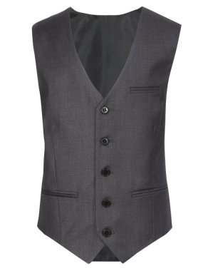 5 Button Grey Waistcoat Image 2 of 3