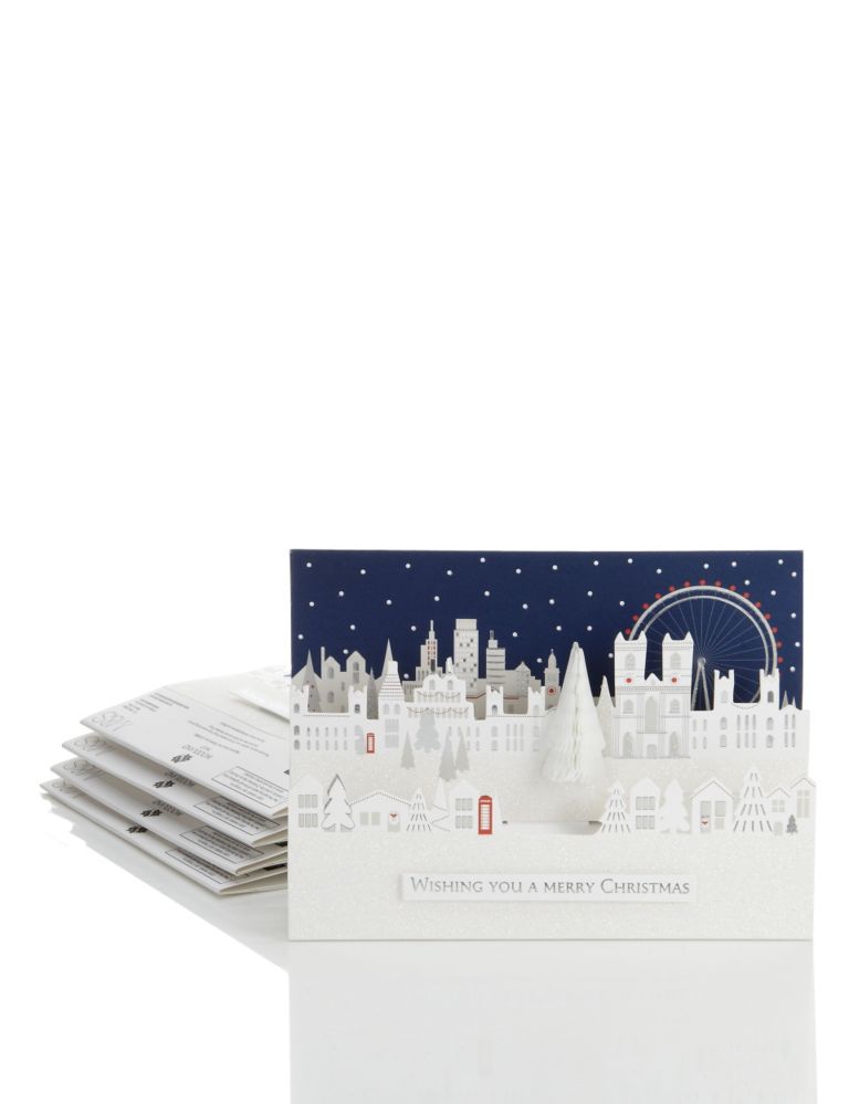 5 City Scene 3D Christmas Multipack of Cards 1 of 1